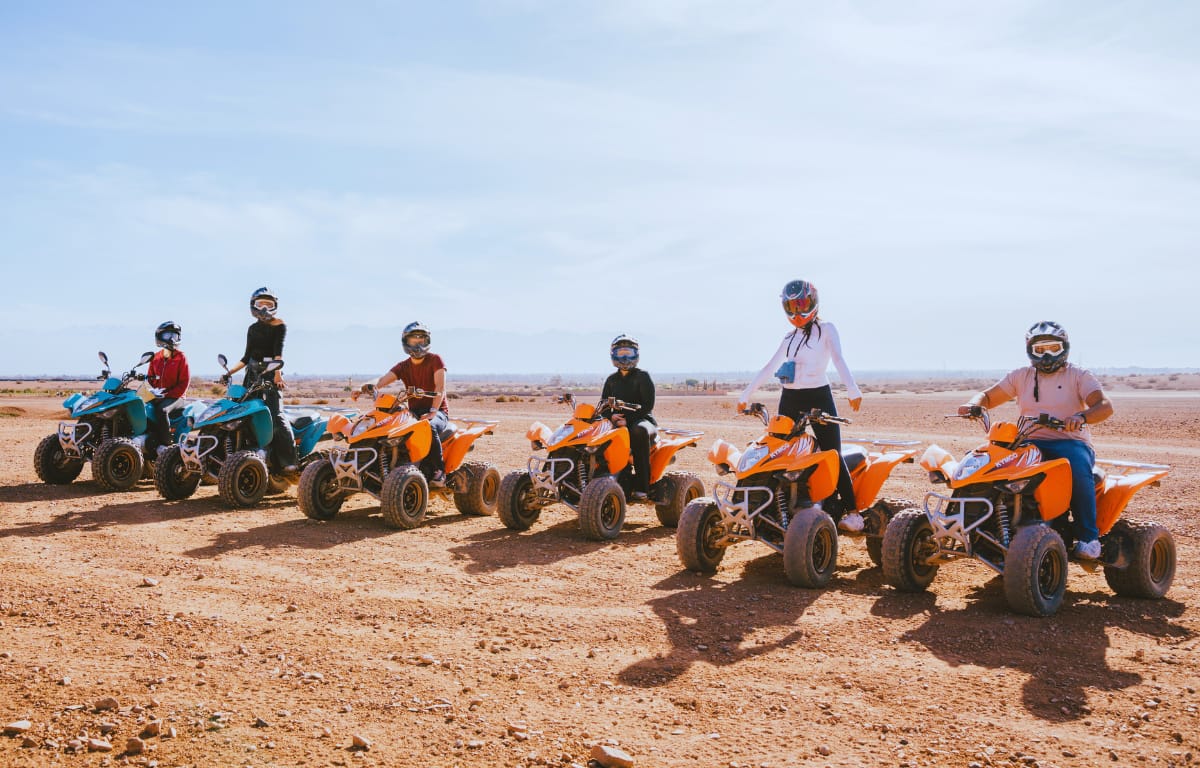 riding a quad in open nature in Marrakech
